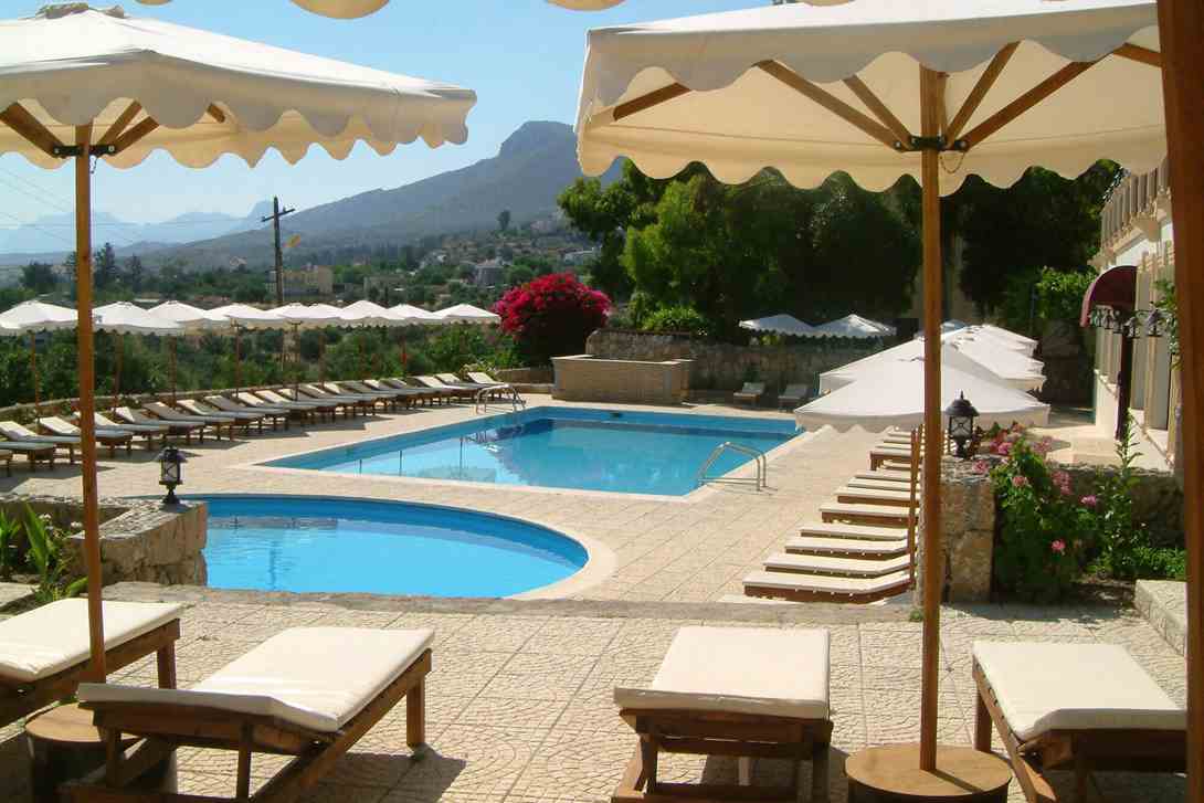 bellapais monastery village sunbathing