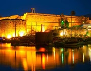 kyrenia old harbour night lights