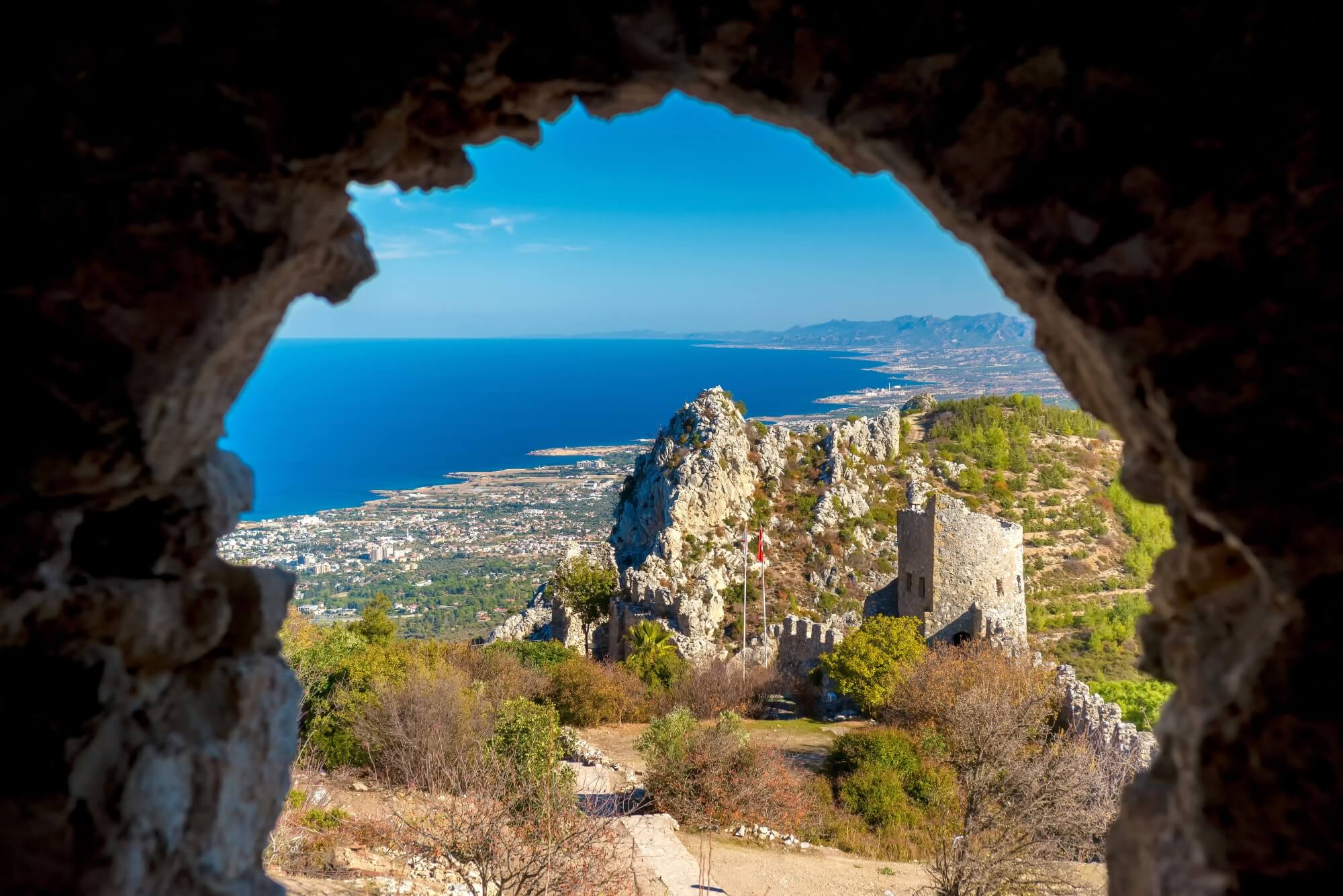 Beautiful view from the windows of the castle