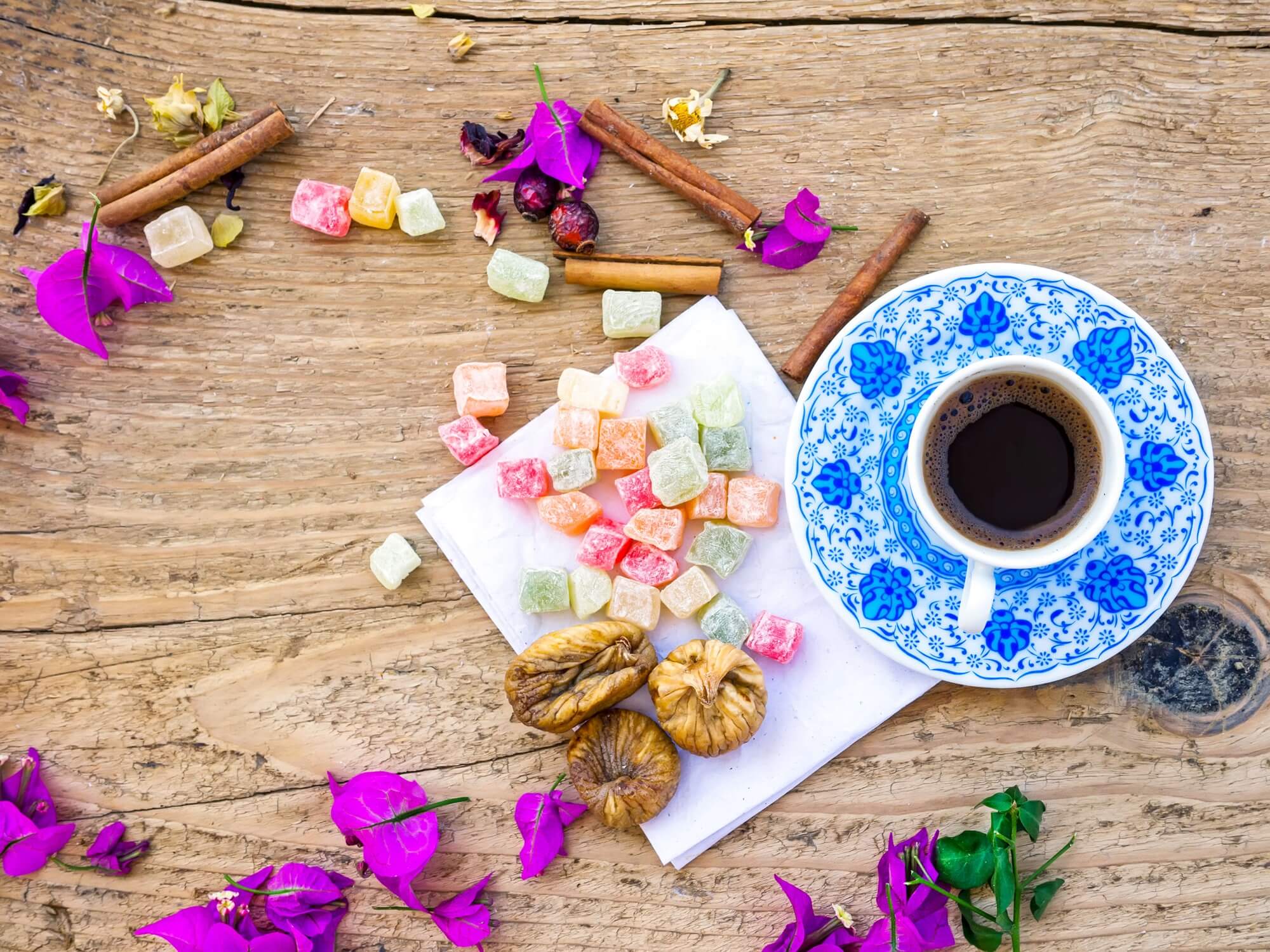 Lokum is a Turkish sweet served with a Turkish coffee after dinner